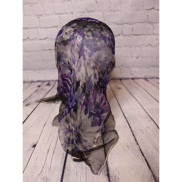 GORGEOUS Vintage Floral Head Scarf! - Picture 3 of 7